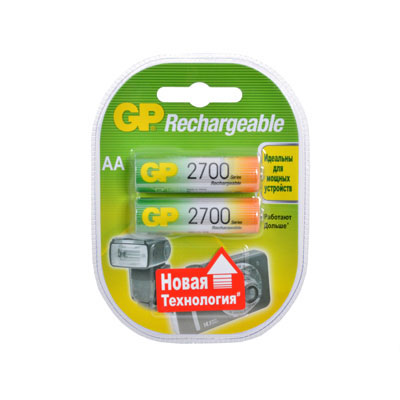 Аккумулятор GP 2700мА*ч [AA, Ni-MH, 1.2В, 300 циклов перезарядки]