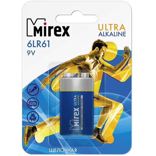 Батарейка MIREX 9V Ultra Alkaline [крона, алкалиновая]