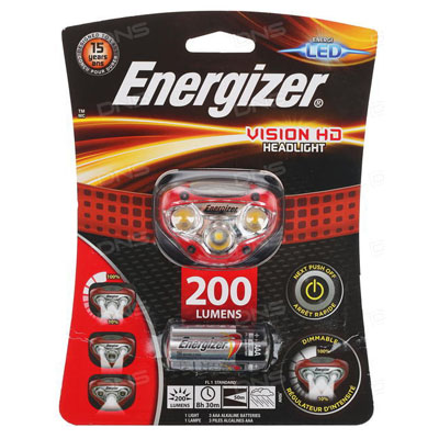 Фонарь светодиодный Energizer <HDB322> Vision HD Headlight [200lm, налобный, до 50м, до 8,5 часов]