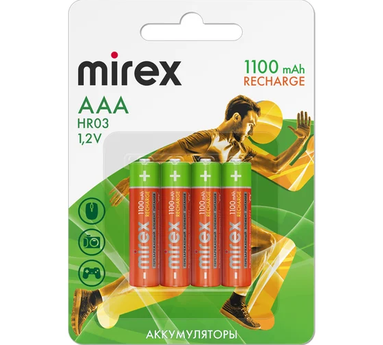 Аккумулятор Mirex 1100мА*ч