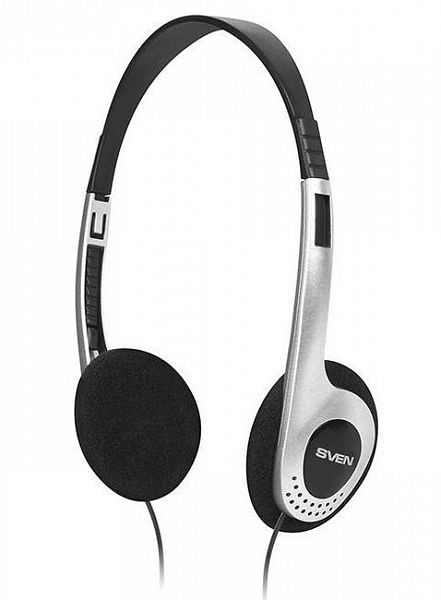 Наушники проводные Sven AP-010V серебристые [2.0, накладные, 20-20000Гц, 32Ом, 2 м кабель]