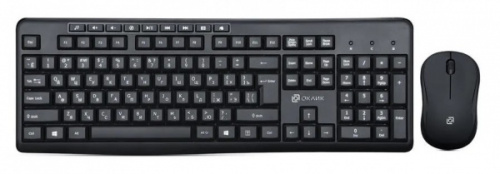 Комплект беспроводной (клавиатура+мышь) Oklick 225M черный [USB]