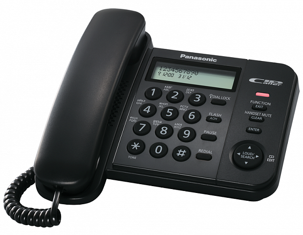 Телефон проводной Panasonic KX-TS2356RUB черный