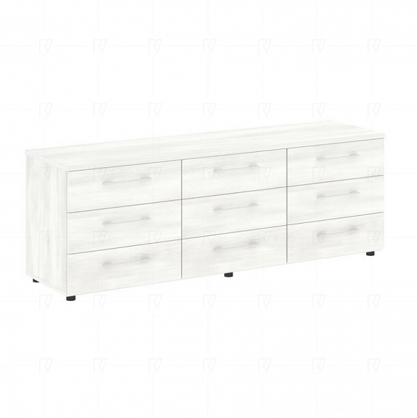LT-TS 3.3 Тумба стационарная (наполнение - ящики) Снежная патина 1650*450*580