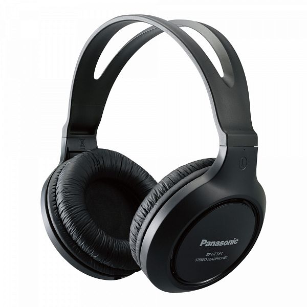 Наушники проводные Panasonic RP-HT161E-K черные [2 м., мониторные, jack 3.5 мм]