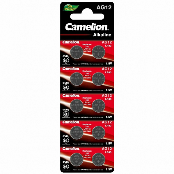 Батарейка Camelion AG12 (G12/LR1142/LR43/86A/186/386A) BL10